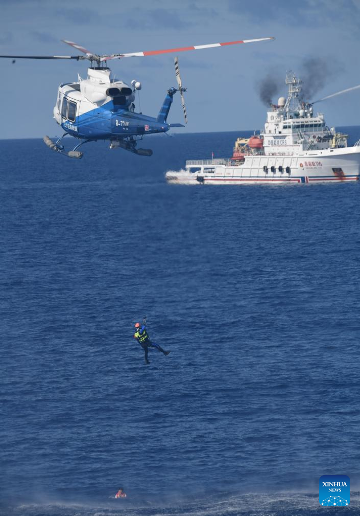 Comprehensive maritime emergency rescue drill held in Sansha City, China's Hainan