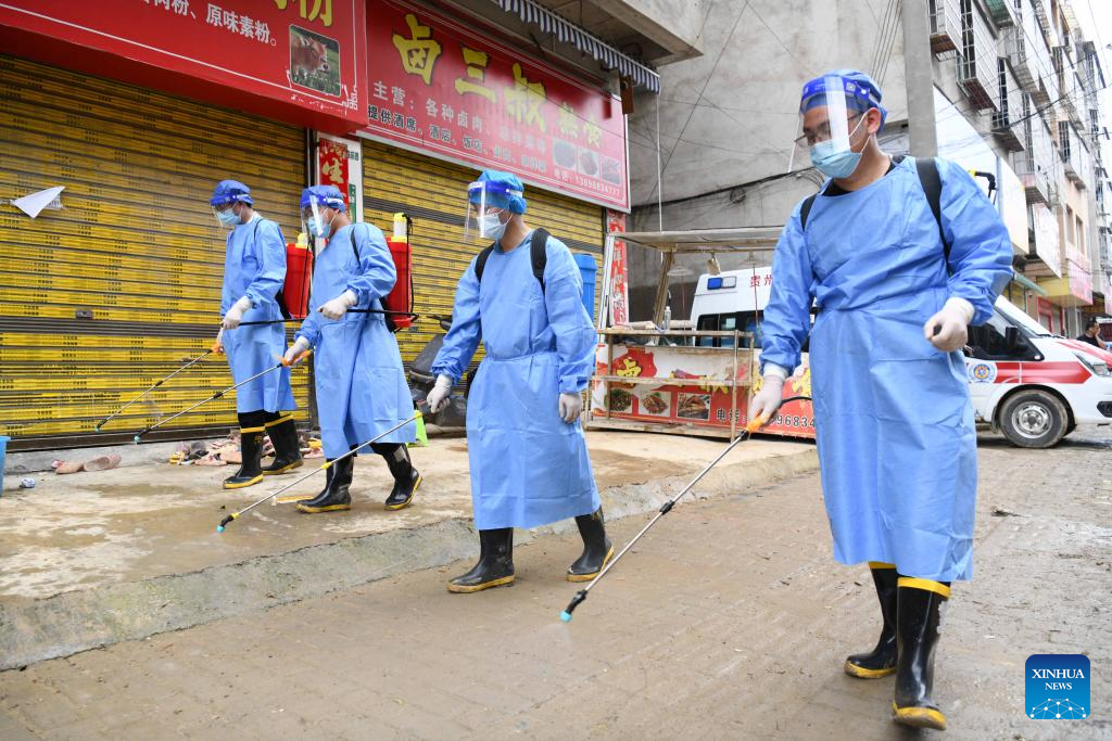 Relief efforts continue in flood-hit Rongjiang, Guizhou
