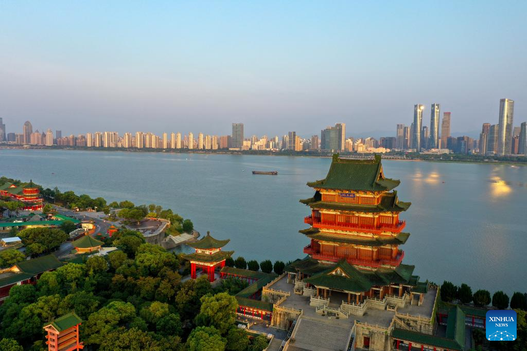 View of Tengwang Pavilion scenic area in Nanchang, China's Jiangxi