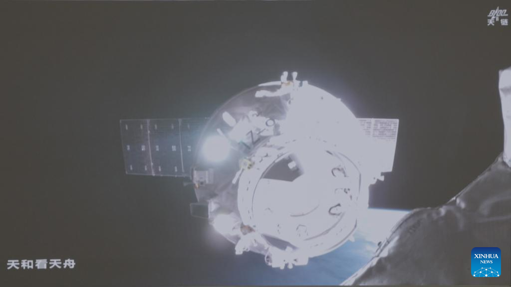 China's cargo craft Tianzhou-9 docks with space station Tiangong