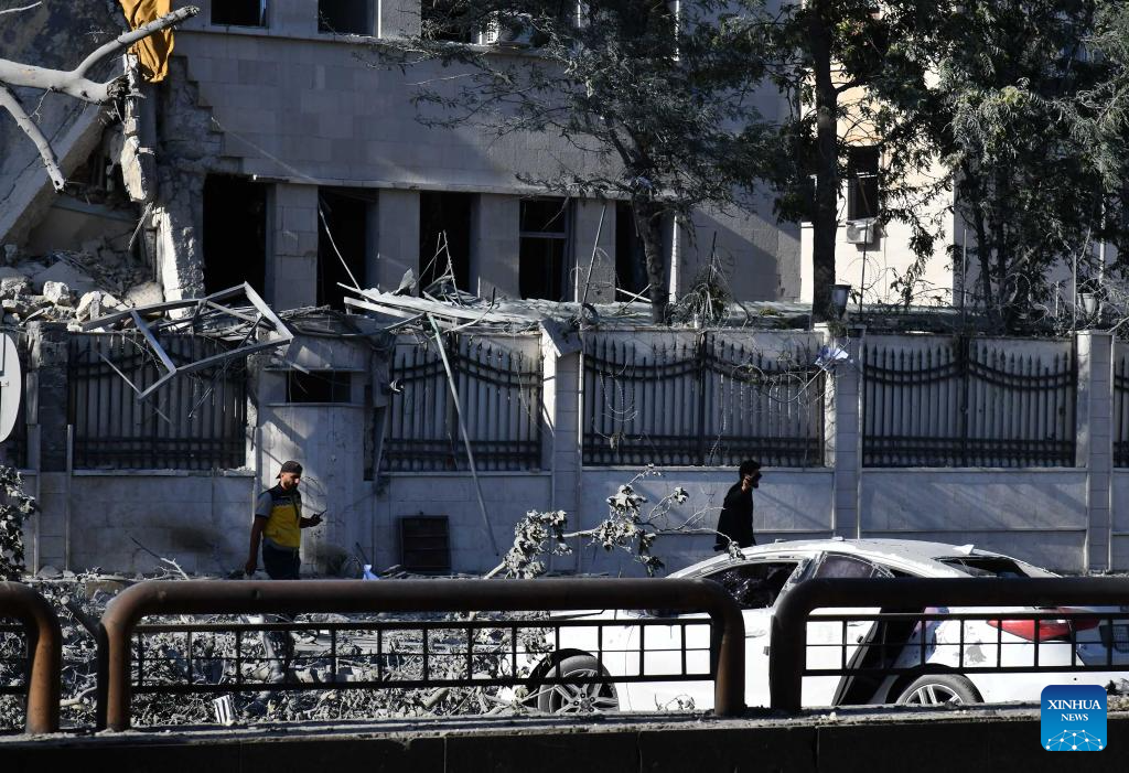 Aftermath of Israeli airstrikes in Damascus