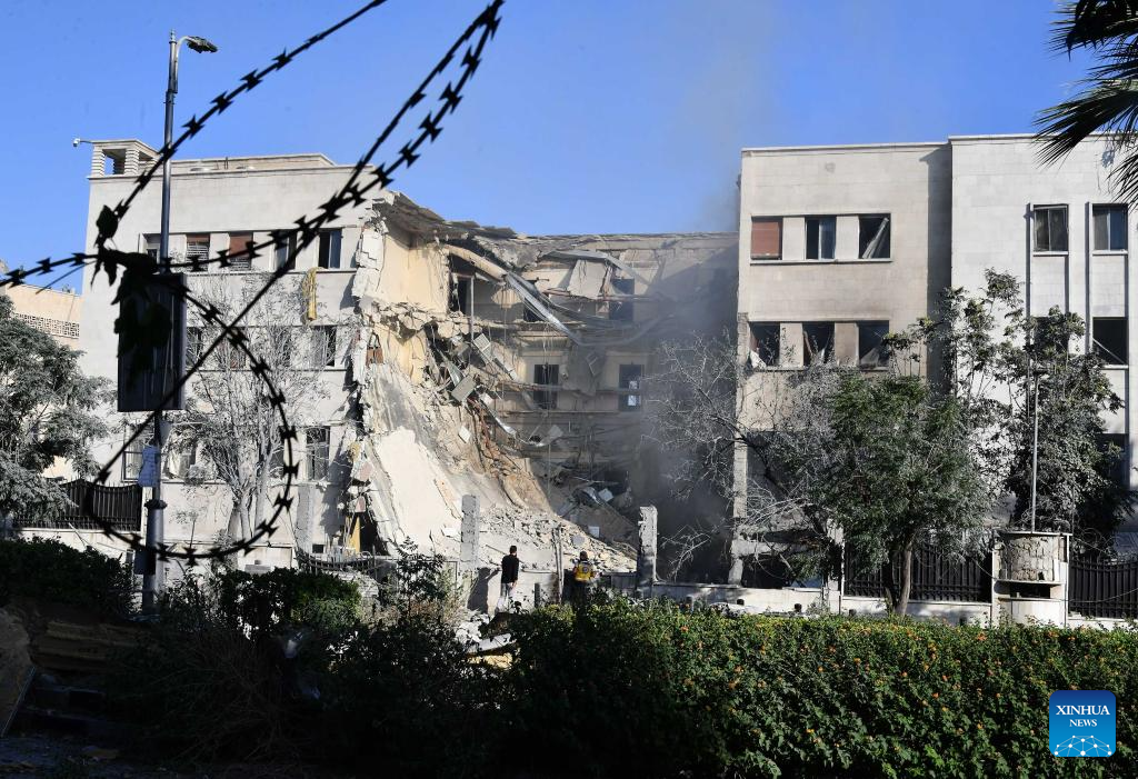 Aftermath of Israeli airstrikes in Damascus