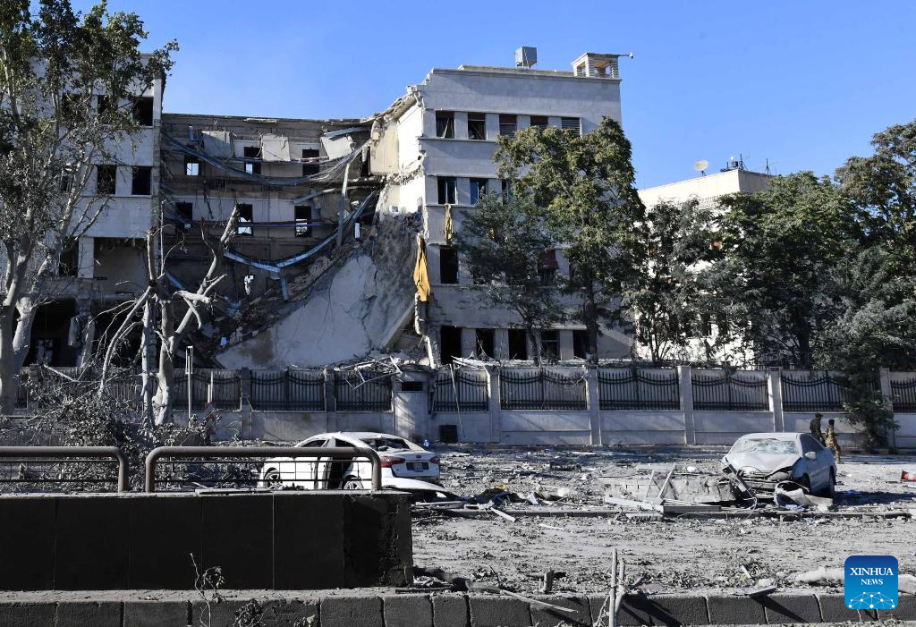 Aftermath of Israeli airstrikes in Damascus