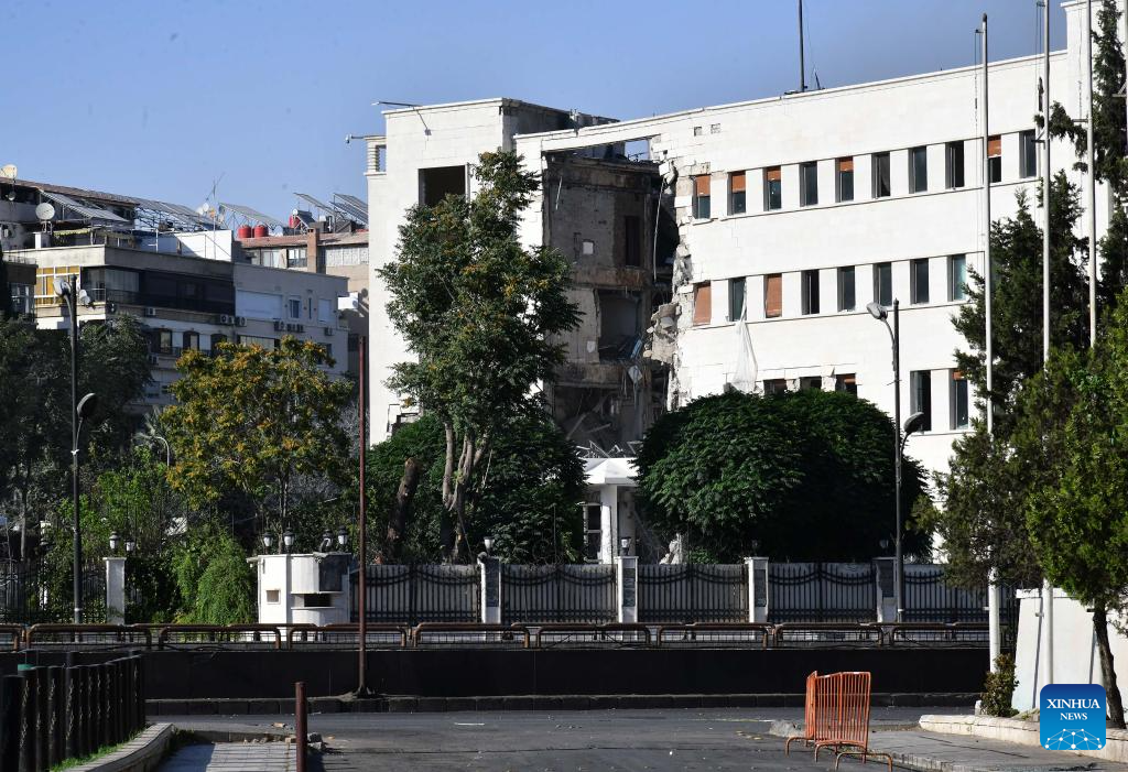 Aftermath of Israeli airstrikes in Damascus