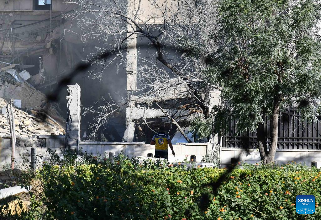 Aftermath of Israeli airstrikes in Damascus