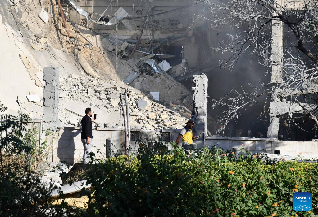Aftermath of Israeli airstrikes in Damascus