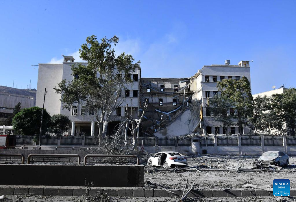 Aftermath of Israeli airstrikes in Damascus