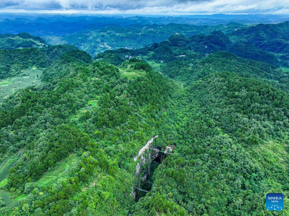 Unique Karst landscape in SW China's Guizhou attracts tourists