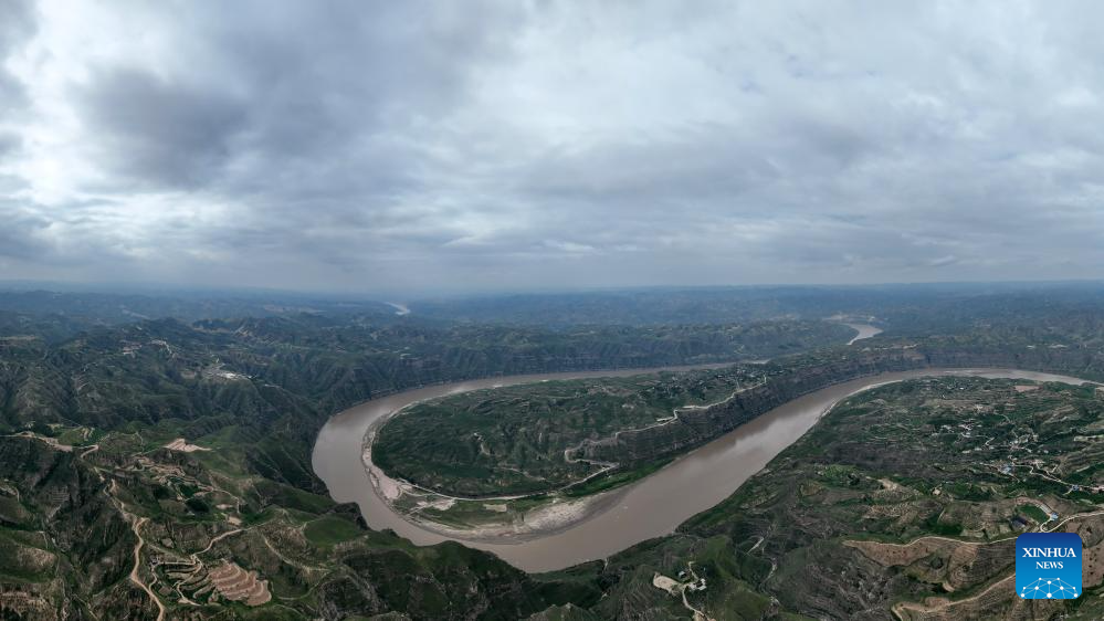 View of Yellow River turning in border area