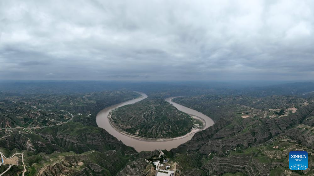 View of Yellow River turning in border area