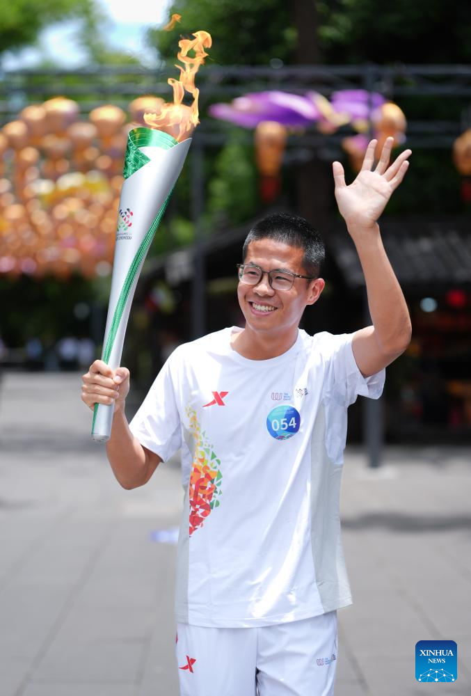 China Focus: Torch relay for World Games debuts in China, tracing cultural landmarks