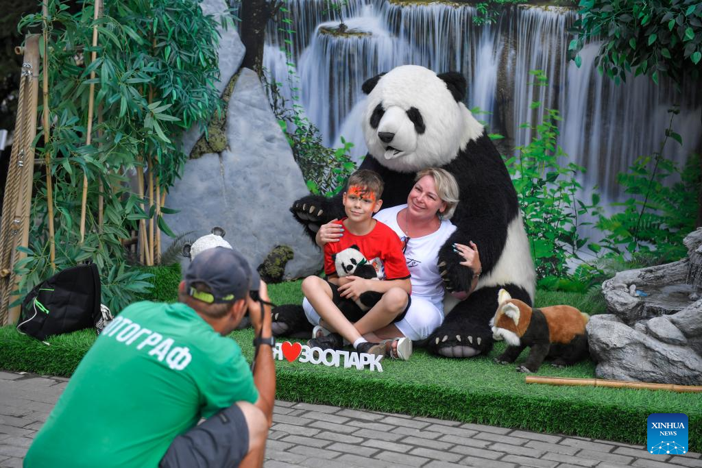 Giant panda Dingding's eighth birthday celebrated at Moscow Zoo