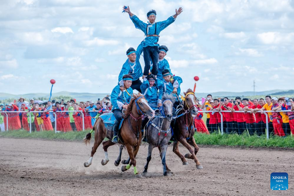 Nadam fair opens with equestrian shows in Inner Mongolia, N China
