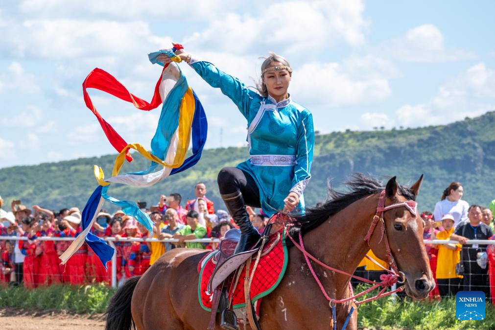 Nadam fair opens with equestrian shows in Inner Mongolia, N China