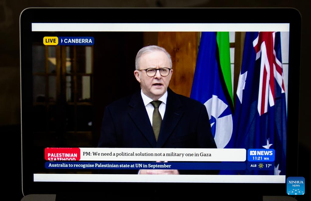Australia to recognize Palestinian state in September: PM