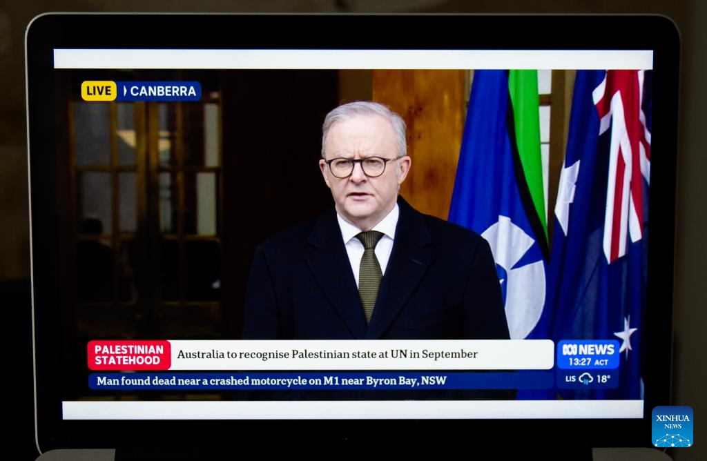 Australia to recognize Palestinian state in September: PM