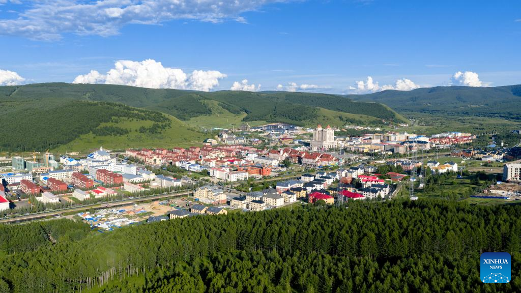 View of popular tourist destination Arxan in N China