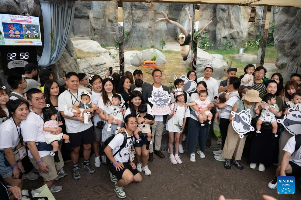 Ocean Park Hong Kong celebrates first birthday of locally-born panda twins