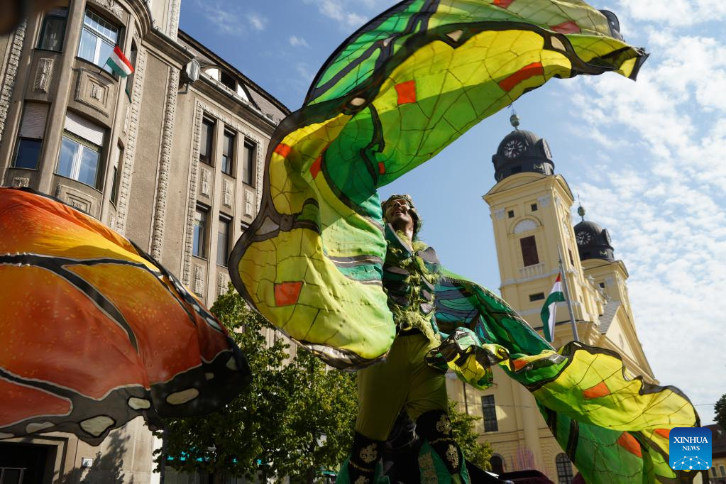 Debrecen Flower Carnival held to celebrate National Day in Debrecen, Hungary