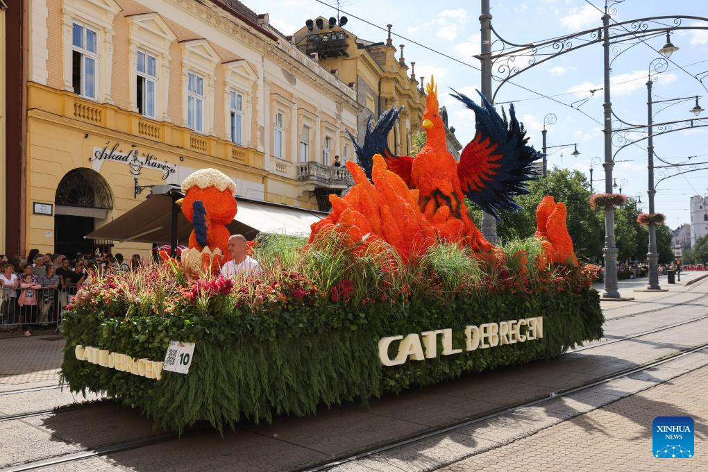 Debrecen Flower Carnival held to celebrate National Day in Debrecen, Hungary