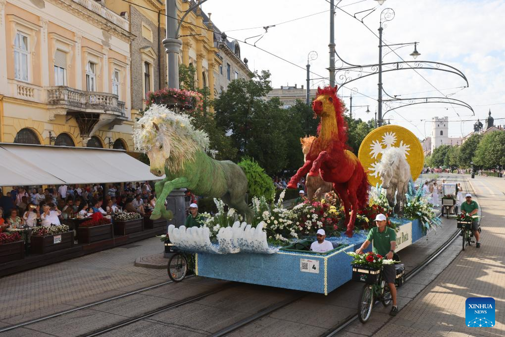 Debrecen Flower Carnival held to celebrate National Day in Debrecen, Hungary