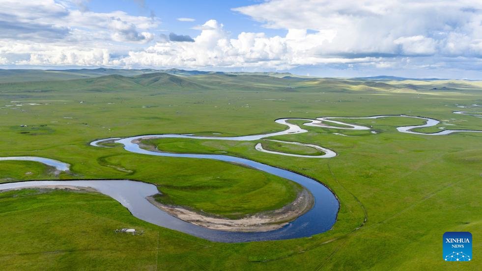 Scenery along Mergel Gol River in China's Inner Mongolia