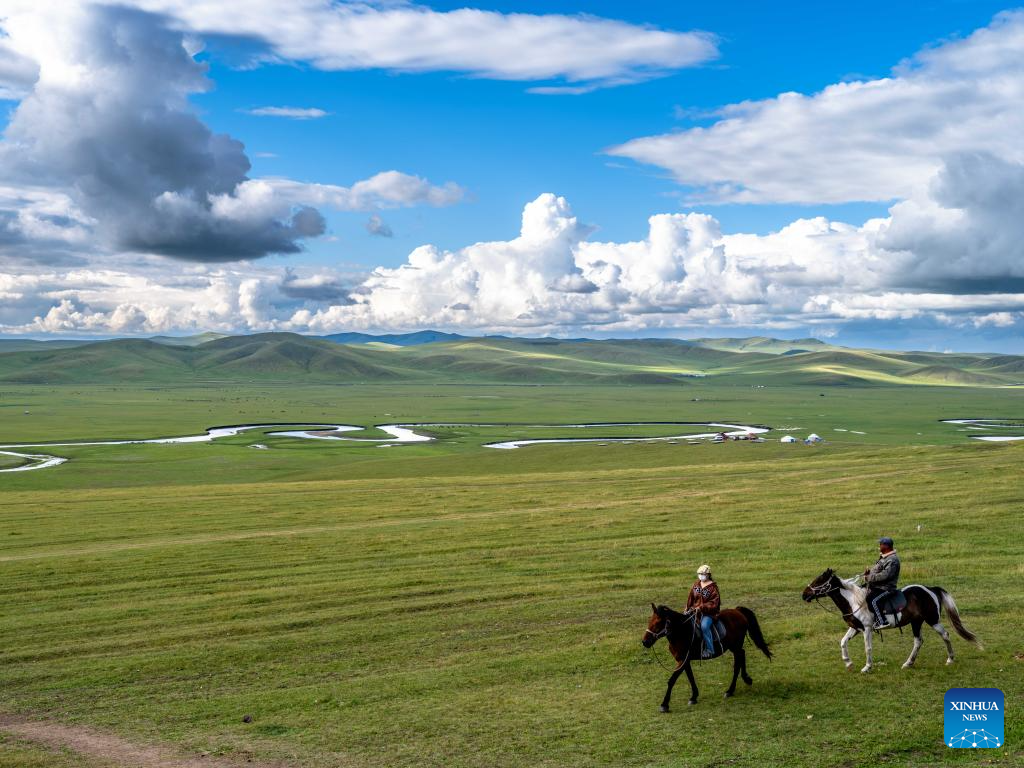 Scenery along Mergel Gol River in China's Inner Mongolia
