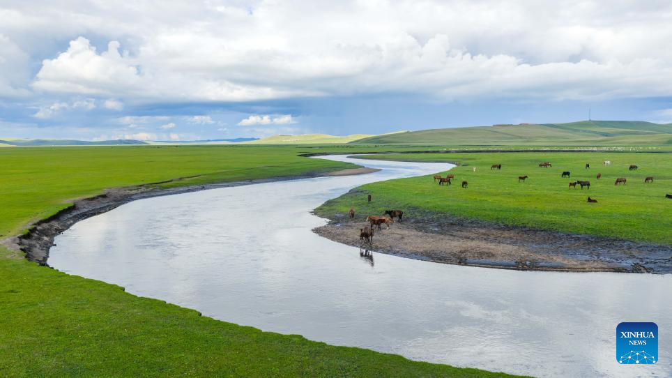 Scenery along Mergel Gol River in China's Inner Mongolia