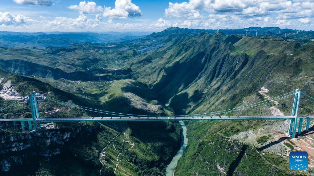 World's tallest bridge completes load test in SW China's Guizhou