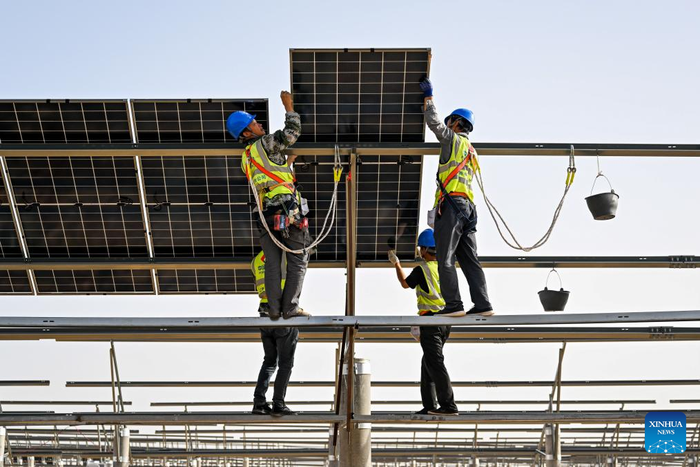 PV projects boost local ecological rehabilitation, economic growth in Kubuqi Desert, China's Inner Mongolia