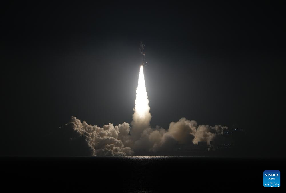China launches new satellites from sea