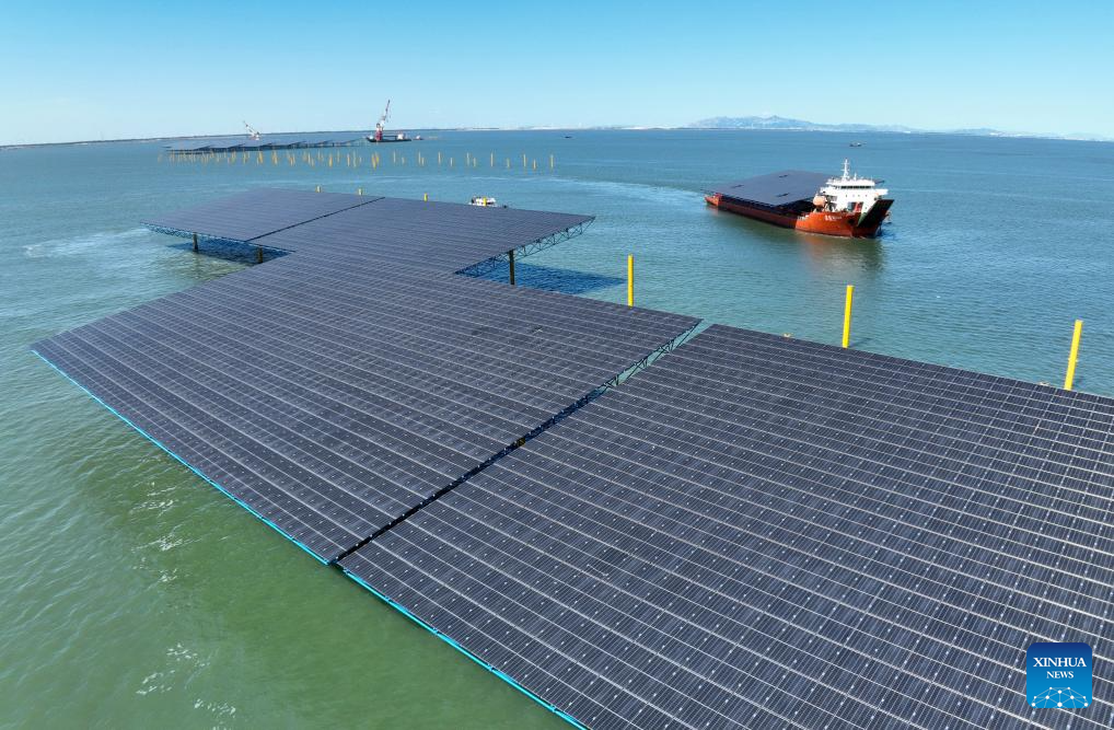 Offshore photovoltaic project under construction in Changli County, China's Hebei