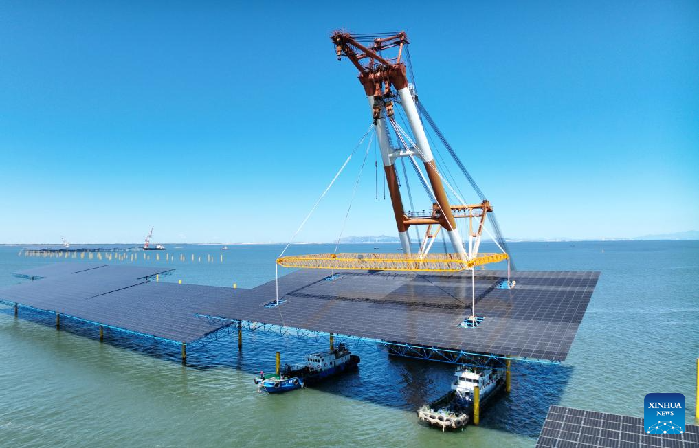 Offshore photovoltaic project under construction in Changli County, China's Hebei