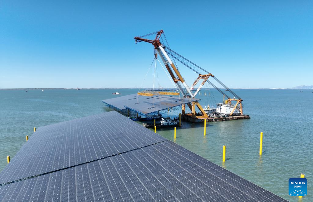 Offshore photovoltaic project under construction in Changli County, China's Hebei