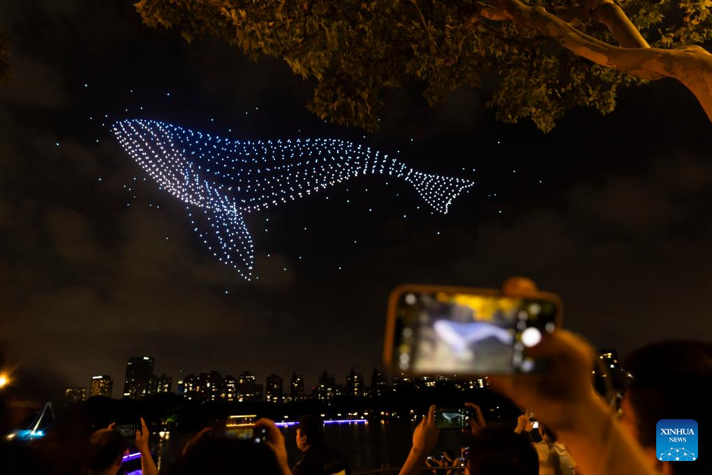 Drone light show staged in Shanghai