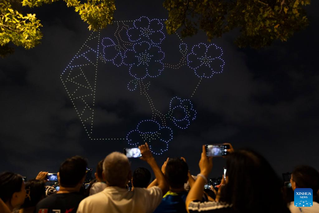 Drone light show staged in Shanghai