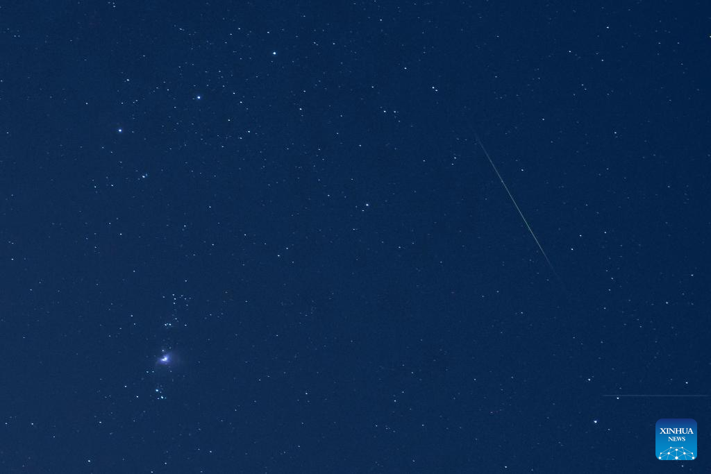 View of Orionid meteor shower over China's Heilongjiang