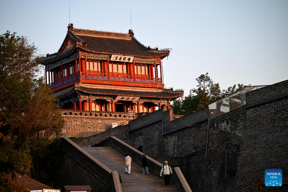 Scenery of sunrise at Laolongtou scenic spot in China's Hebei