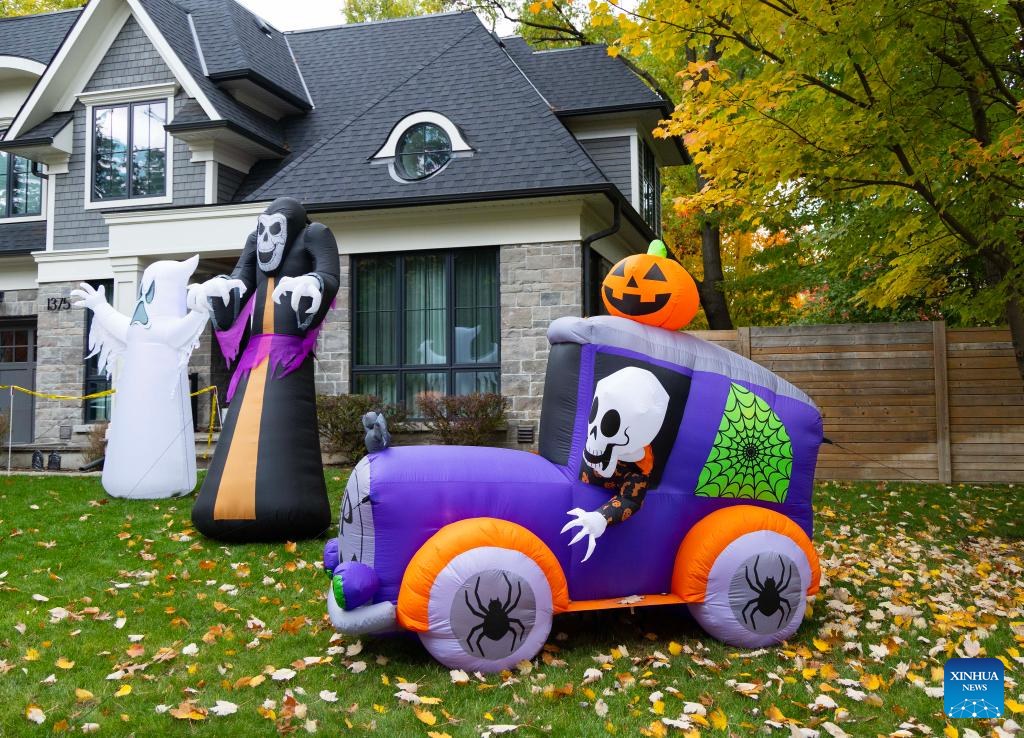 Residents start decorating houses for upcoming Halloween in Canada