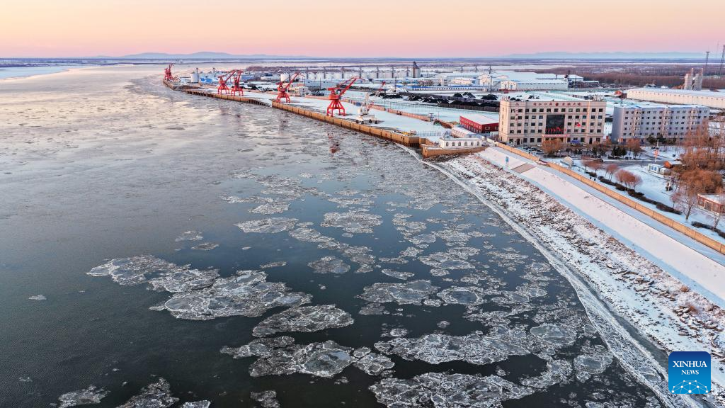 Scenery of ice flow in China's Heilongjiang