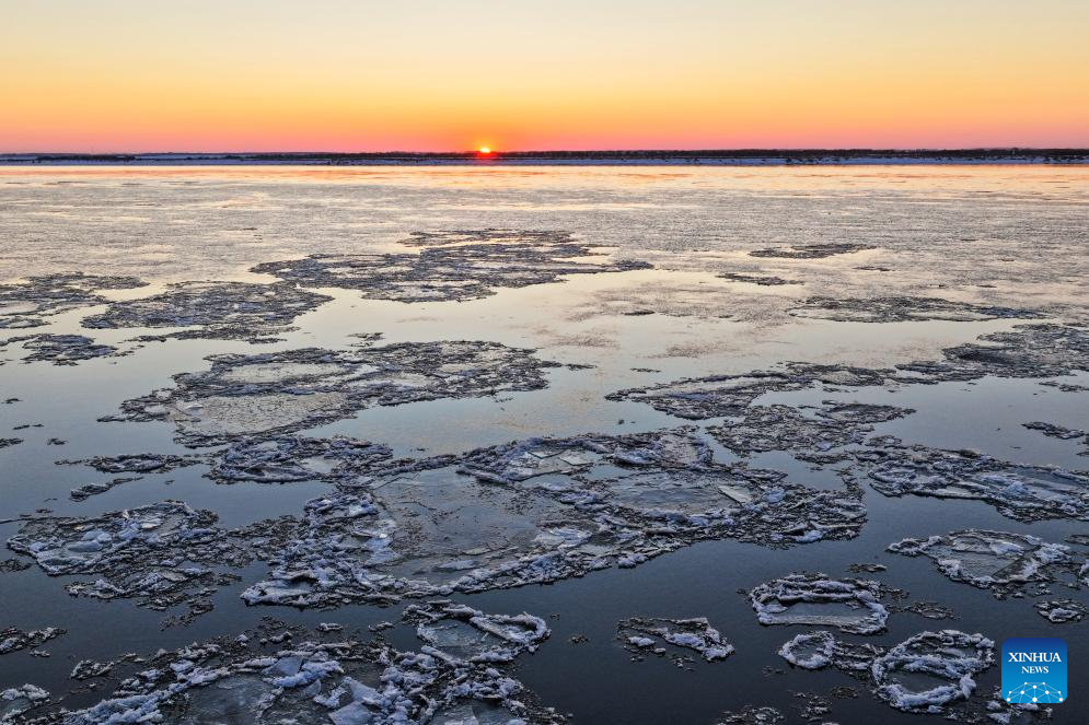 Scenery of ice flow in China's Heilongjiang