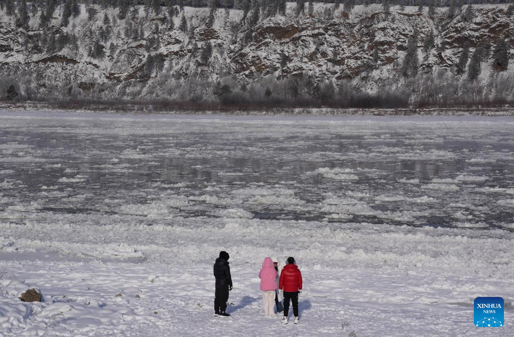Scenery of ice flow in China's Heilongjiang