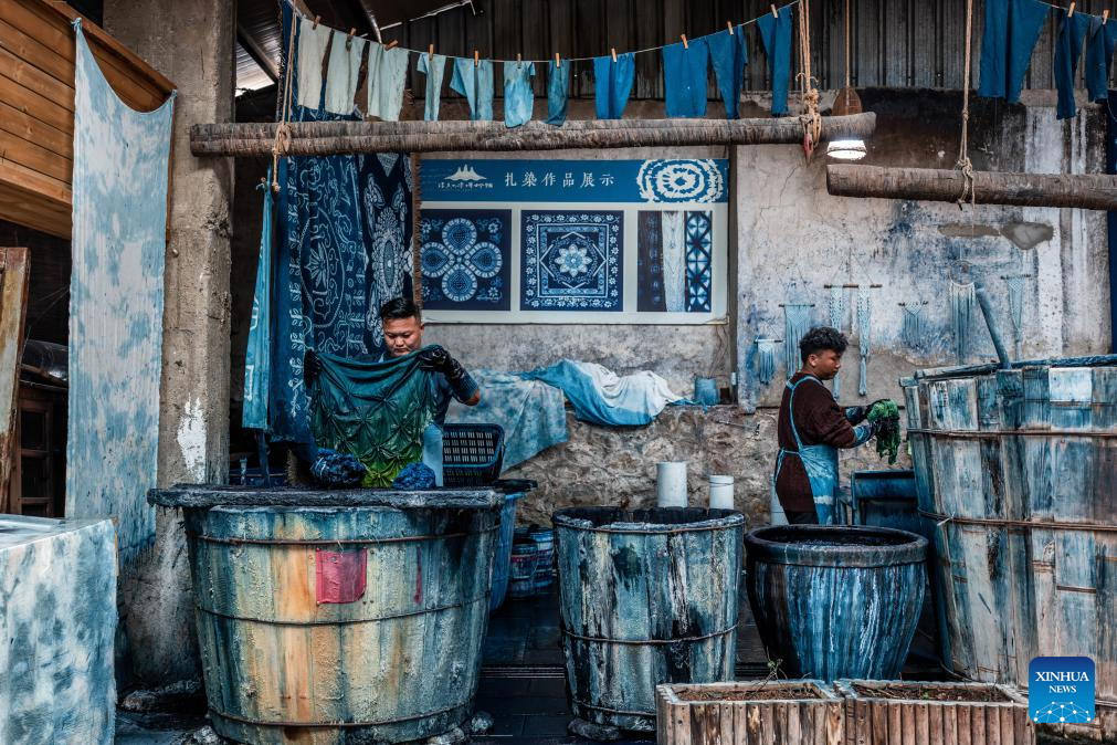 Zhoucheng Village, hometown of tie-dye technique of Bai ethnic group in China's Yunnan