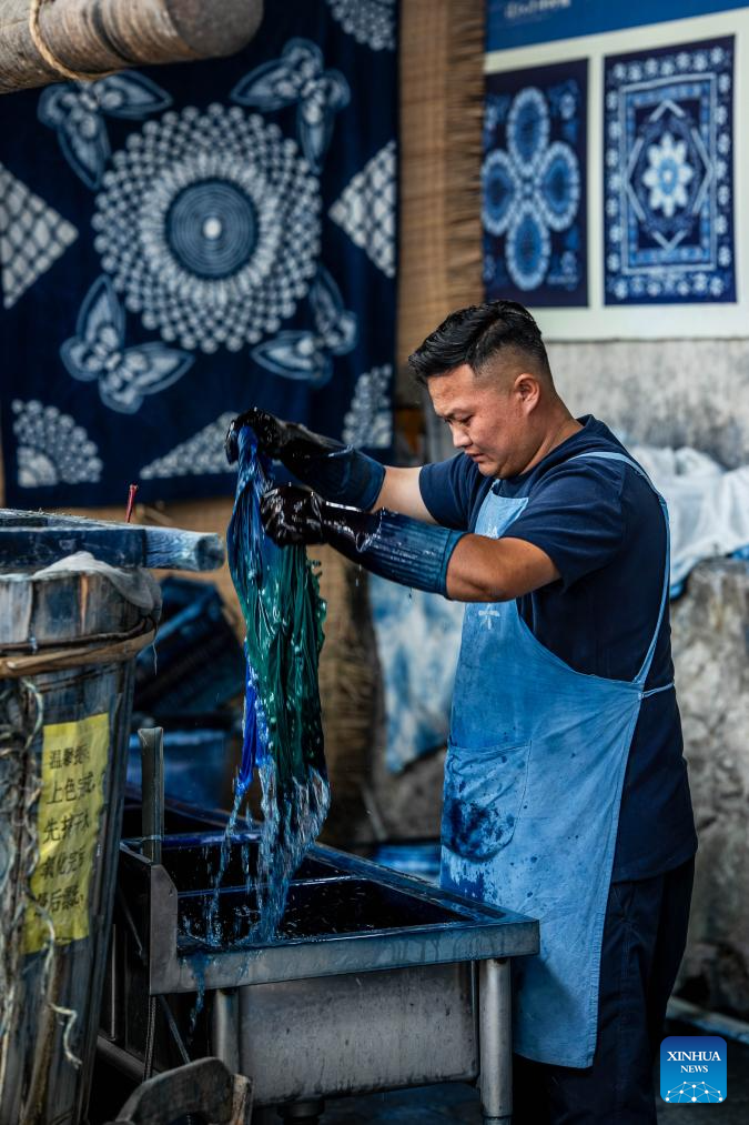 Zhoucheng Village, hometown of tie-dye technique of Bai ethnic group in China's Yunnan