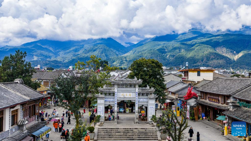 Tourists visit Xizhou old town in Dali City, China's Yunnan