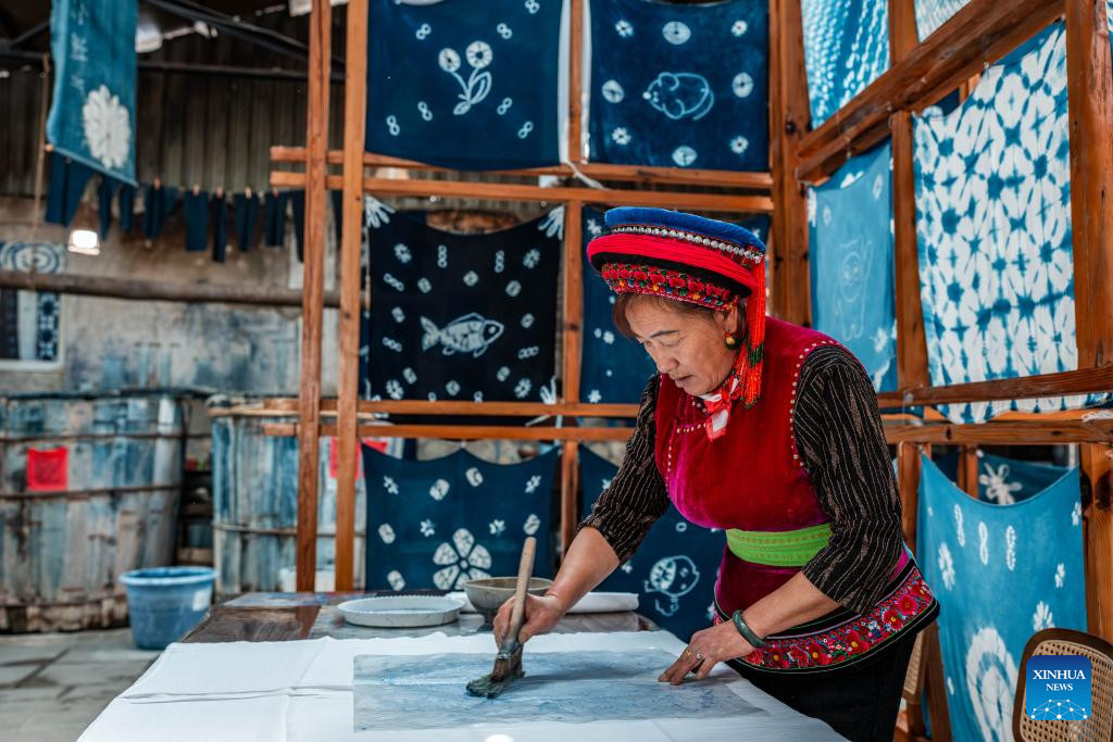 Zhoucheng Village, hometown of tie-dye technique of Bai ethnic group in China's Yunnan