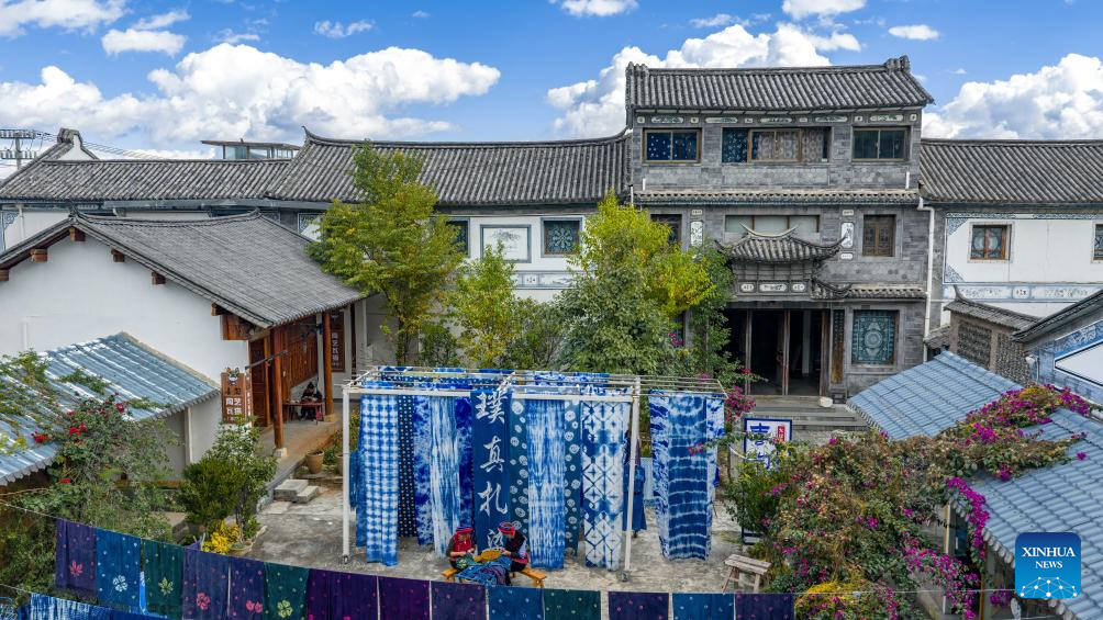 Zhoucheng Village, hometown of tie-dye technique of Bai ethnic group in China's Yunnan