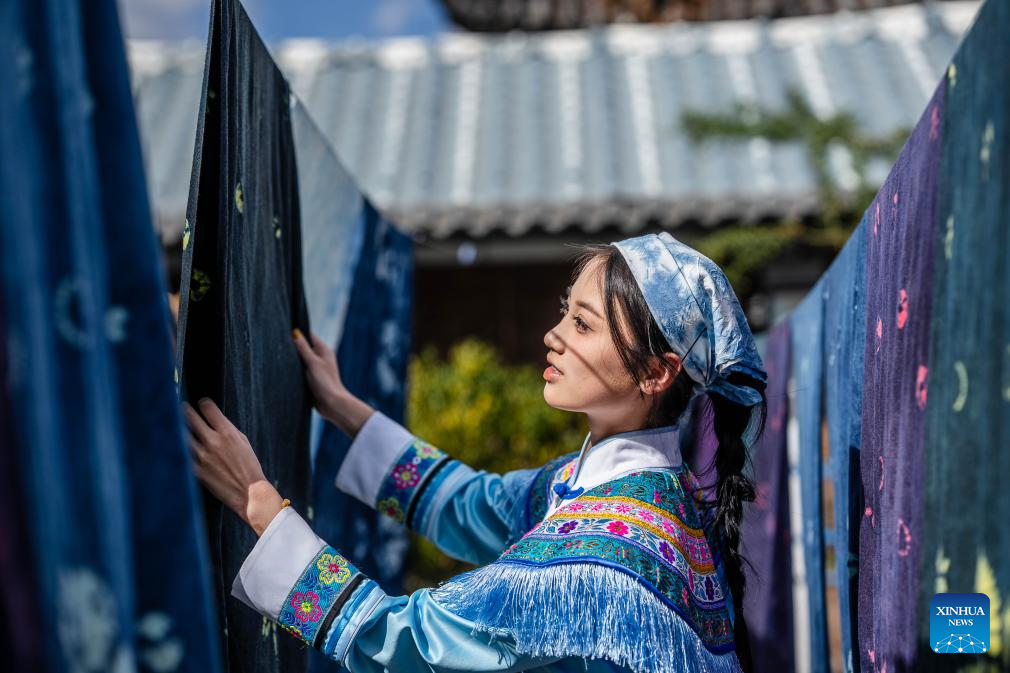 Zhoucheng Village, hometown of tie-dye technique of Bai ethnic group in China's Yunnan