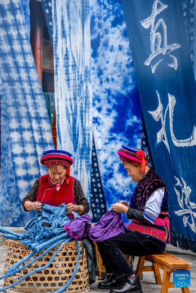 Zhoucheng Village, hometown of tie-dye technique of Bai ethnic group in China's Yunnan