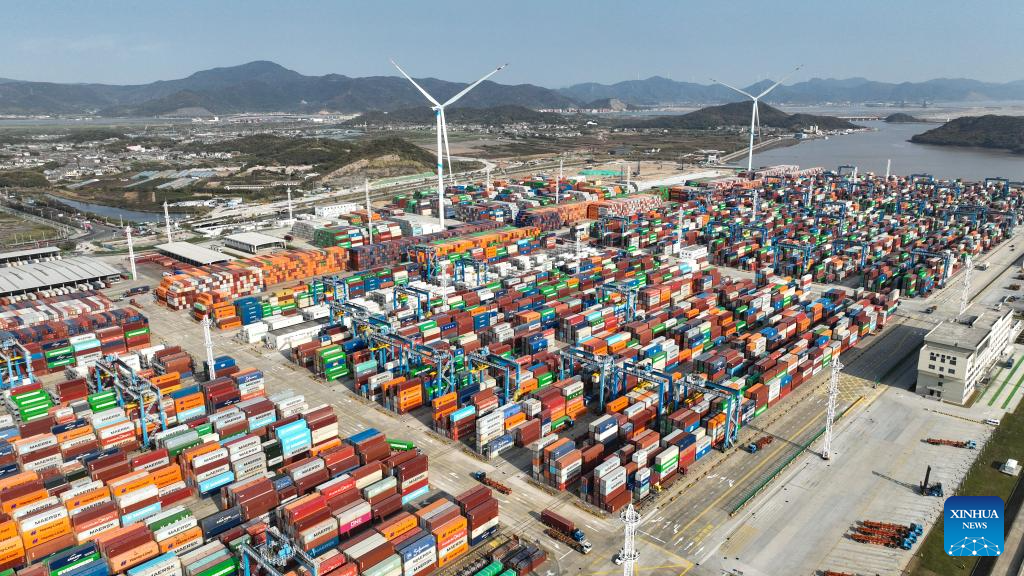 Annual container throughput of major east China port tops 40 mln TEUs